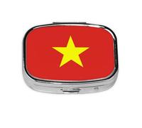 La mini boîte à pharmacie carrée est adaptée pour mettre dans les poches ou les portefeuilles. Elle est facile à ouvrir et pratique. Drapeau vietnamien