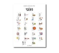 La Mixerie Affiche Abécedaire du Gers 30x40cm - Gers - décoration murale ville