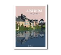 La Mixerie Affiche Argentat-sur-Dordogne 30x40cm - Corrèze - décoration murale ville