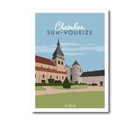 La Mixerie Affiche Chambon-sur-Voueize 30x40cm - Creuse - décoration murale ville