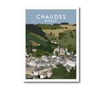 La Mixerie Affiche Chaudes-Aigues 30x40cm - Cantal - décoration murale ville