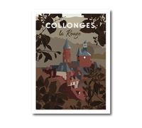 La Mixerie Affiche Collonges-la-Rouge 30x40cm - Corrèze - décoration murale ville