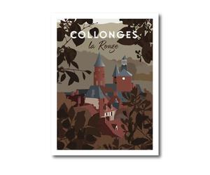 La Mixerie Affiche Collonges-la-Rouge 30x40cm - Corrèze - décoration murale ville