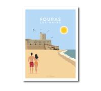 La Mixerie Affiche Fouras-les-Bains 30x40cm - Charente-Maritime - décoration murale ville