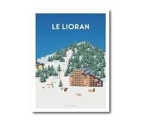 La Mixerie Affiche Le Lioran 30x40cm - Cantal - décoration murale ville