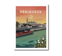 La Mixerie Affiche Périgueux 30x40cm - Dordogne - décoration murale ville