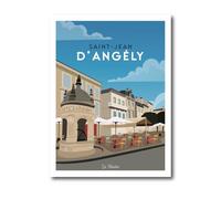 La Mixerie Affiche Saint-Jean-d’Angély 30x40cm - Charente-Maritime - décoration murale ville