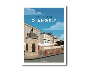 La Mixerie Affiche Saint-Jean-d’Angély 30x40cm - Charente-Maritime - décoration murale ville
