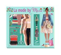 Djeco Jeu créatif La mode by Marie – Poupée en papier et tissus – Multicolore