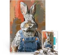 La Mode du Lapin Puzzle 1000 pièces pour Adultes Aidez Le Cerveau à exercer des Jouets addictifs pour cultiver la Patience Œuvre d'art 38x26cm