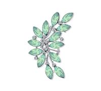 La Mode Grande Épingle Feuille Verte En Cristal Pour Femmes Épingle Feuille Pour Mère Laiton Argenté