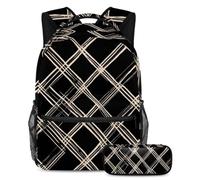La mode rencontre la fonction, ensemble de 2 sacs d'école pour enfants avec sac à dos et trousse à crayons, sac de voyage de grande capacité pour garçons, filles et adolescents, motif cadeau vert,