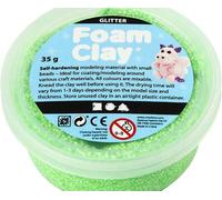 La Modélisation De La Balle Tapis Auto-Durcissement De La Mousse D'argile Neon Vert Étincelant, Mousse D'argile, De Modèle, De La Créativité À L'école