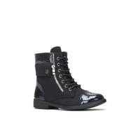 La Modeuse-Bottines-Bottine bi-matières à détails Vernis et Simili Croco