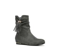 La Modeuse-Bottines-Bottines en suédine à Talon compensé et Bout Rond