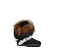 La Modeuse-Bottines-Bottines en suédine avec Tige Effet Fourrure Multicolore (Noire, Marron, Blanche)