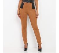 La Modeuse-Leggings-Tregging en suédine à taille élastique. Longueur entrejambes : 70.5 cm. XS