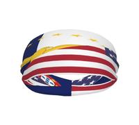 La moitié des îles des Açores et le drapeau américain améliorent vos performances avec des bandeaux tendance - Idéal pour toute activité !