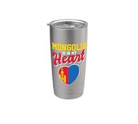 La Mongolie est dans mon cœur Fière vacances de voyageur mongol Gobelet isotherme en acier inoxydable double paroi