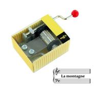 Lutèce Créations Boîte à Musique/boîte Musicale à manivelle avec mécanisme Musical à manivelle de 18 Notes dans Une boîte en Carton - La Montagne (Jean Ferrat)