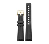 La montre for homme est dotée d'un bracelet en caoutchouc de silicone à extrémité incurvée avec un design de plongée noir compatible avec les cornes convexes allant de 20 mm à 22 mm de largeur.(Black