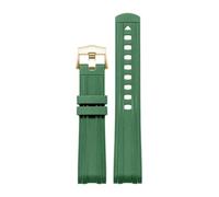 La montre for homme est dotée d'un bracelet en caoutchouc de silicone à extrémité incurvée avec un design de plongée noir compatible avec les cornes convexes allant de 20 mm à 22 mm de largeur.(Green