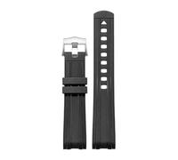 La montre for homme est dotée d'un bracelet en caoutchouc de silicone à extrémité incurvée avec un design de plongée noir compatible avec les cornes convexes allant de 20 mm à 22 mm de largeur.(Black