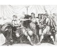 La mort de Caton le plus jeune. Marcus Porcius Cato 95 BC - 46 avant JC. Sénateur républicain romain qui s'est suicidé après les revers de la guerre civile de César. Après une œuvre du XIXe siècle par