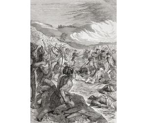 La mort du général Braddock lors de l'expédition désastreuse de Braddock alias la campagne de Braddock ou la défaite de Braddock une expédition militaire britannique ratée qui a essayé de capturer le