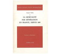 La Mortalité Par Génération En France, Depuis 1899
