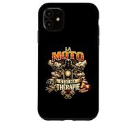 La Moto c’est ma thérapie - Humour Motard Vintage Coque pour iPhone 11