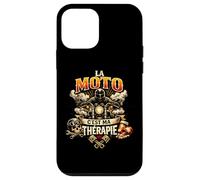 La Moto c’est ma thérapie - Humour Motard Vintage Coque pour iPhone 12 Mini
