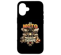 La Moto c’est ma thérapie - Humour Motard Vintage Coque pour iPhone 16