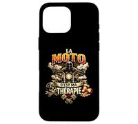 La Moto c’est ma thérapie - Humour Motard Vintage Coque pour iPhone 16 Pro Max
