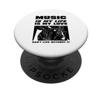 La Musique, C'est ma Vie et Mon Amour (Déclaration du Musicien) PopSockets PopGrip Adhésif