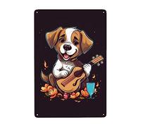 La Musique Des Chiens Est Comme Une Fleur Aux Sept Couleurs Métallique Panneau Drôle Métal Tôle Signe Rétro Affiche Étain Pour Cuisine Maison Club