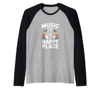 La Musique drôle est Mon Endroit Heureux Quand Je dis Amoureux Manche Raglan