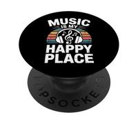La Musique drôle est Mon Endroit Heureux Quand Je dis Amoureux PopSockets PopGrip Adhésif