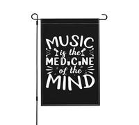 La musique est la médecine de l'esprit Drapeaux de jardin 12 x 18 pouces Drapeau de jardin double face Maison Pelouse Patio Drapeaux décoratifs Vacances Saisonnière Extérieur Drapeau de bienvenue