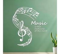 La musique est le remède de l'âme Stickers muraux 68x77cm Embellissement mural Blanc