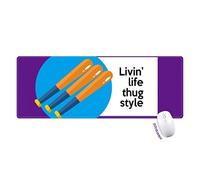 - la musique hip hop la vie poursuit tapis de souris large cousues bords mat étendu game bureau