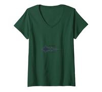La Musique Parle ce Que Les Mots ne Peuvent Pas - Soundwave T-Shirt avec Col en V, Femme, Vert Forêt, L