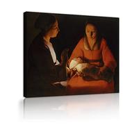 La naissance du Christ Peinture Gravures Georges De La Tour Giclée Oeuvres Toile Impressions Murales Art pour Salon Décor Galerie Enveloppée 90x120cm Cadre intérieur