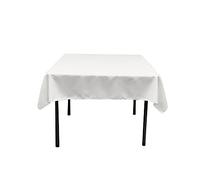 La Nappe Carrée en Lin Polyester en Popeline, Polyester, Blanc, 132 x 132 x 0.04 cm