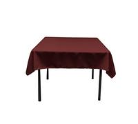 La Nappe Carrée en Lin Polyester en Popeline, Polyester, Bordeaux, 132 x 132 x 0.04 cm