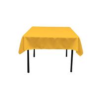 La Nappe Carrée en Lin Polyester en Popeline, Polyester, Jaune foncé, 132 x 132 x 0.04 cm