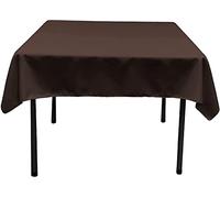 La Nappe Carrée en Lin Polyester en Popeline, Polyester, Marron, 132 x 132 x 0.04 cm