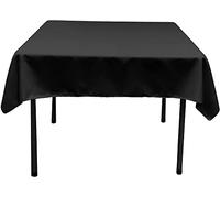 La Nappe Carrée en Lin Polyester en Popeline, Polyester, Noir, 132 x 132 x 0.04 cm