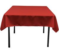 La Nappe Carrée en Lin Polyester en Popeline, Polyester, Red, 132 x 132 x 0.04 cm