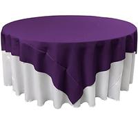 La Nappe Carrée en Lin Polyester en Popeline, Polyester, Violet, 183 x 183 x 0.04 cm